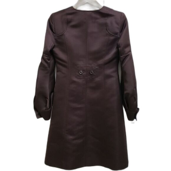 Roberto Just Cavalli Coat Womens S Italy 40 Brown Scuba Long Lined Quiet Luxury - Picture 3 of 15